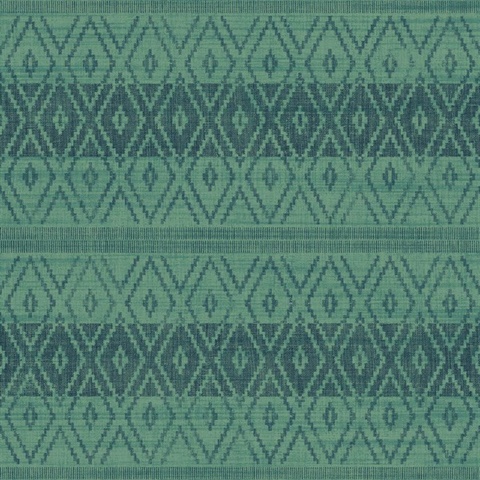 Blue & Green Commercial Tribal Stripe Wallpaper