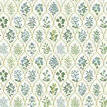 Blue &amp; Green Hawthorne Vintage Botanical Arches Rifle Paper Wallpaper