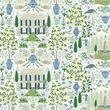 Blue &amp; Green Large 18th Century Farmhouse Rifle Paper Wallpaper