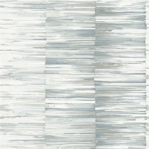 Blue & Grey Artist's Palette Brushstroke Stripe Wallpaper