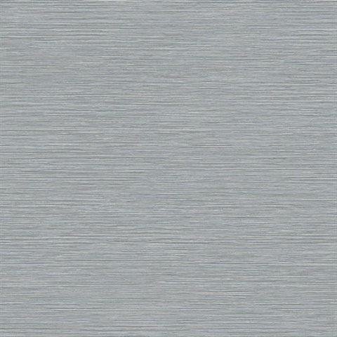 Blue Grey Grass Roots Metallic Faux Grasscloth Wallpaper