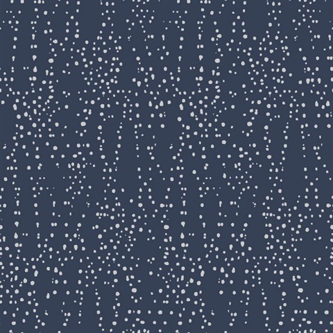 Blue & Grey Star Struck Metallic Dots Wallpaper