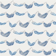 Blue, Grey & White Coastal Seabreeze Hammocks Wallpaper