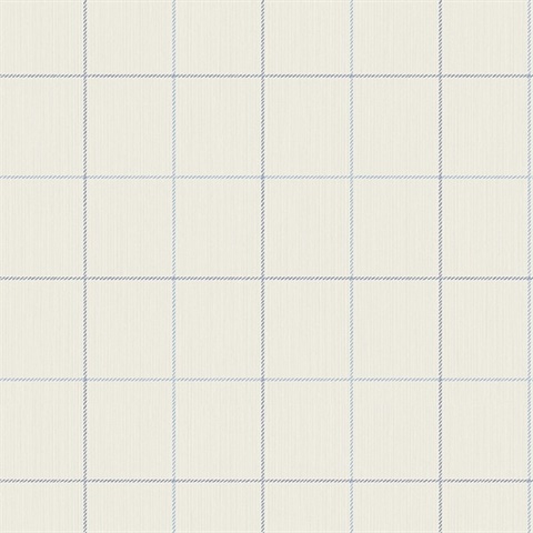 Blue, Grey & White Skinny Lined Ginham Wallpaper