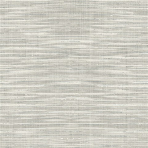 Blue, Grey & White Textured Faux Linen Wallpaper