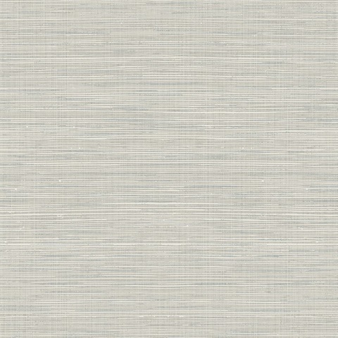 Blue, Grey & White Textured Faux Linen Wallpaper