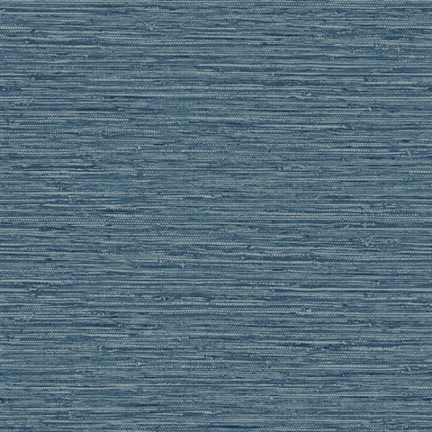 Blue Isla Jute Faux Grasscloth Wallpaper