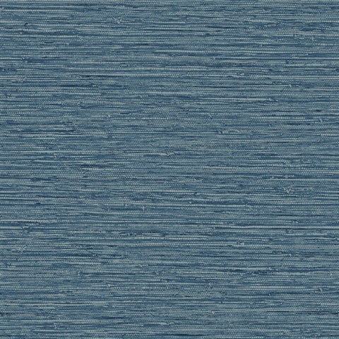 Blue Isla Jute Faux Grasscloth Wallpaper