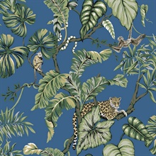 Blue Jungle Cat Jaguars &amp; Monkeys Animal Wallpaper