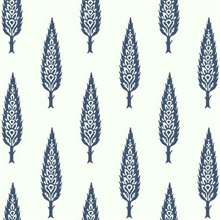 Blue Juniper Modern Tree Prepasted Wallpaper