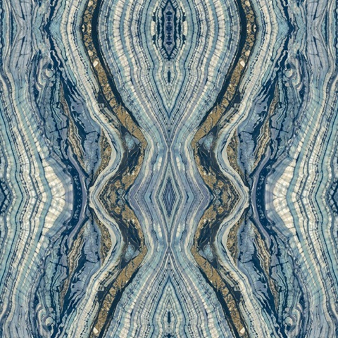 Blue Kaleidoscope Peel and Stick Wallpaper