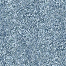 Blue Kashmir Dreams Indian Paisley Wallpaper