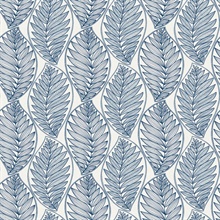 Blue Kira Ogee Leaf Husk Wallpaper