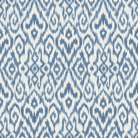 Blue Kite Ethnic Ikat Wallpaper