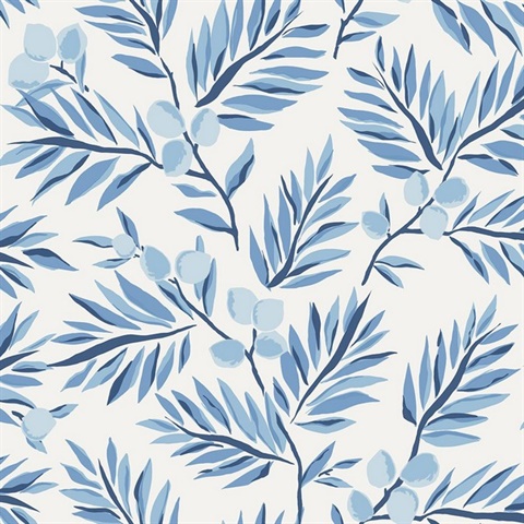 Vector line art leaves seamless pattern, baby blue, wallpaper, backgrounds,  wallpaper Stock Vector