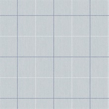 Blue, Light Blue & White Skinny Lined Ginham Wallpaper