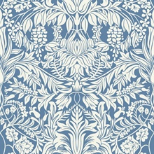 Blue Lockwood Damask Wallpaper