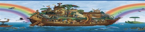 Blue Majesty Blue Noah'S Ark Portrait Border