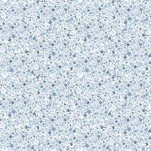 Blue Mini Mod Watercolor Painted Floral Wallpaper