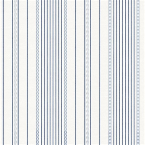 Blue Navarres Coastal Pinstripe Wallpaper