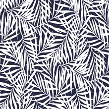 Blue Oahu Fronds Peel and Stick Wallpaper