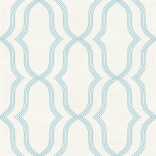 Blue & Off Wihte Commercial Geometric Wallpaper