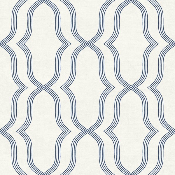 Blue & Off Wihte Commercial Geometric Wallpaper | Blue Geometric 54