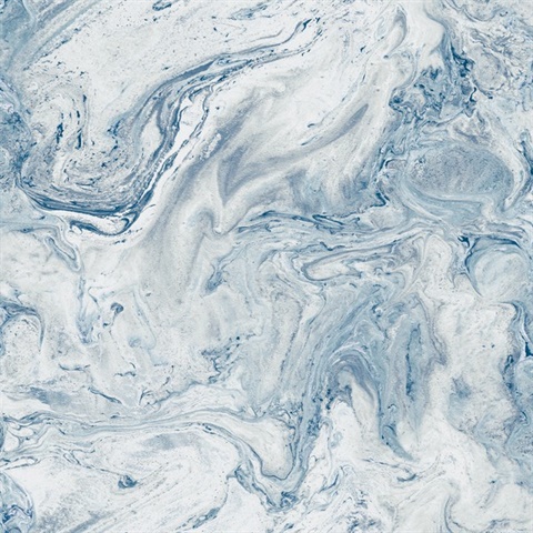 Blue Oil & Marble Peel and Stick Wallpaper