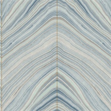 Blue Onyx Strata Marble Stone Stripe Wallpaper