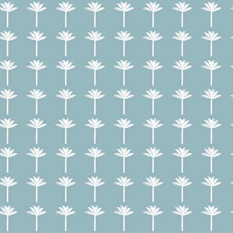 Blue Palm Bay Wallpaper