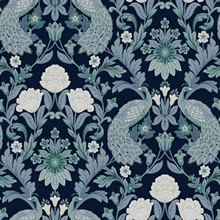 Blue Plume Dynasty Peacock Wallpaper