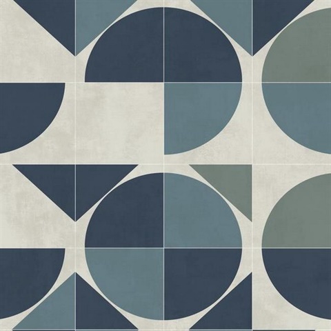 Blue Radius Geometric Wallpaper