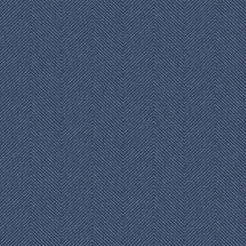 Blue Rattan Chevron Textured Wallpaper