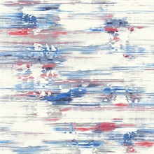 Blue, Red & White Commercial Spatula Stripes Wallpaper
