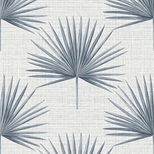 Blue Richmond Palm Faux Grasscloth Wallpaper