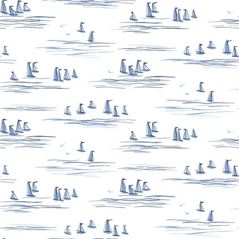 Blue Sailboats Full Sails Wallpaper