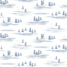 Blue Sailboats Full Sails Wallpaper