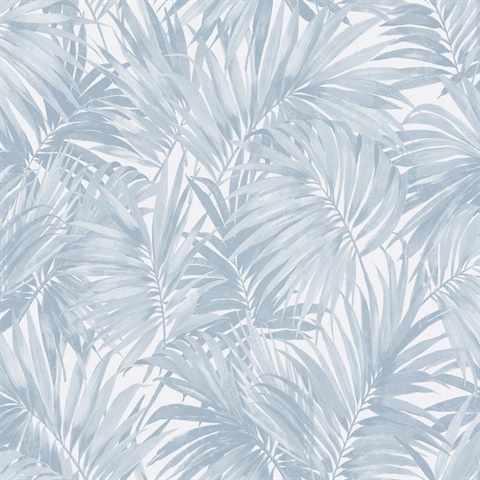 Blue Shale Cordelia Tossed Palms Wallpaper