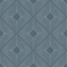 Blue & Silver Art Deco Diamond Wallpaper