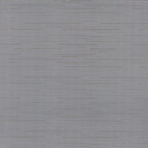 Blue & Silver Ribbon Bamboo Horizontal Stripe Textured Wallpaper