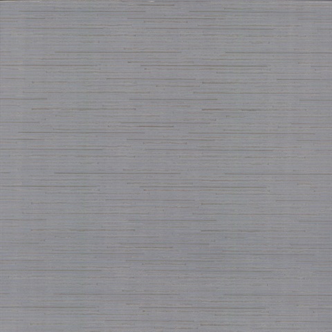 Blue & Silver Ribbon Bamboo Horizontal Stripe Textured Wallpaper