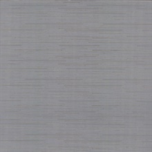Blue &amp; Silver Ribbon Bamboo Horizontal Stripe Textured Wallpaper