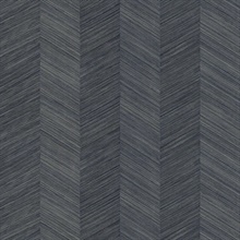 Blue Sisal Vertical Chevron Stripe Wallpaper