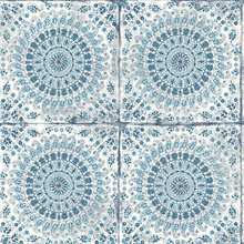 Blue, Sky blue & White Commercial Mandala Wallpaper