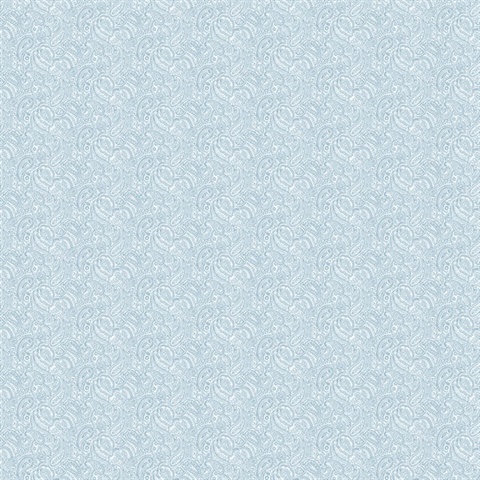 Blue Small Paisley Wallpaper