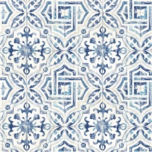 Blue Sonoma Blue Spanish Tile Wallpaper