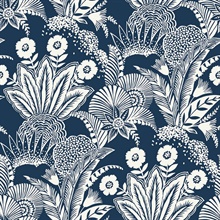 Blue Suvi Modern Palm Leaf Wallpaper