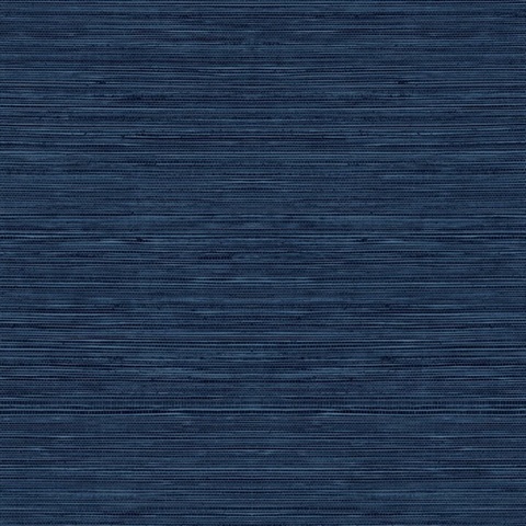 Blue Textured Grasscloth Wallpaper
