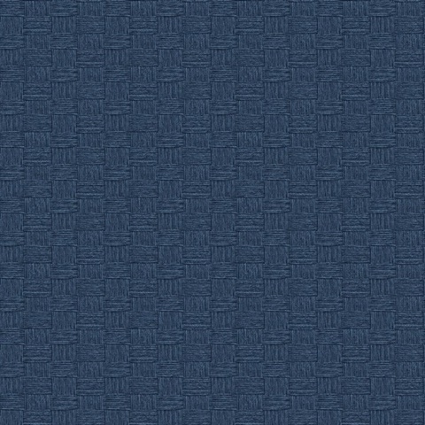 Blue Textured Yarn Faux Wallpaper
