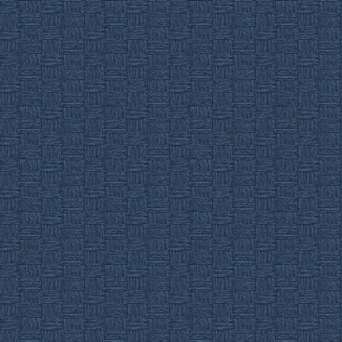 Blue Textured Yarn Faux Wallpaper